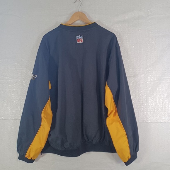 NFL Team Apparel On Field Adult XL STEELERS Pullover Jacket Black Yellow Reebok - Picture 2 of 11